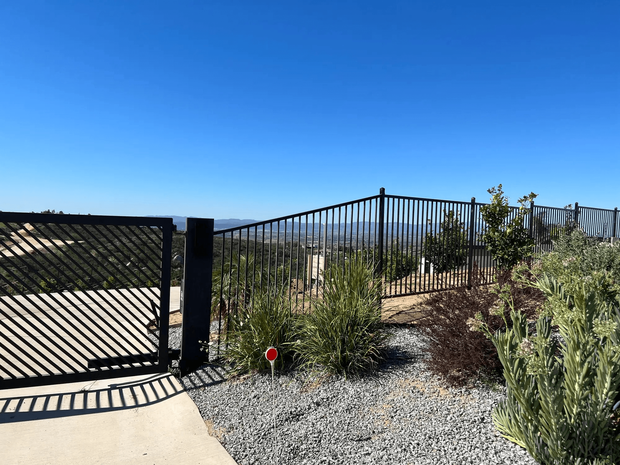 Front yard fence and gate.